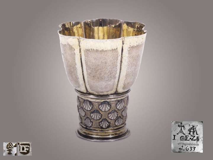 Fine Silver, Partly Gilt Wine Goblet “roemer”